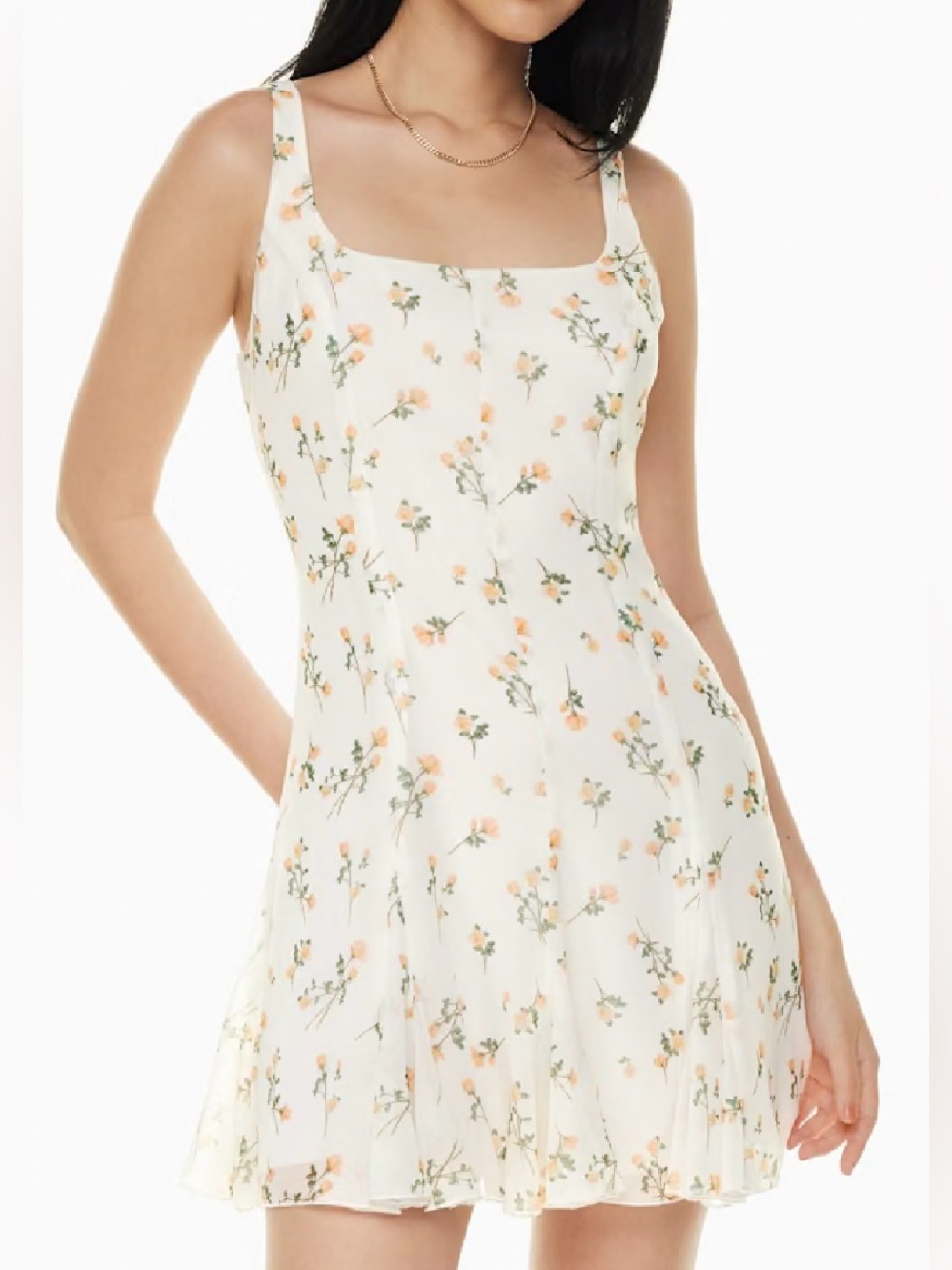Sunday Best Aritzia White Floral Printed Mini Dress - Size M